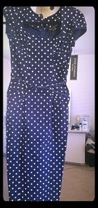 Stop staring Alicia Estrada navy dress